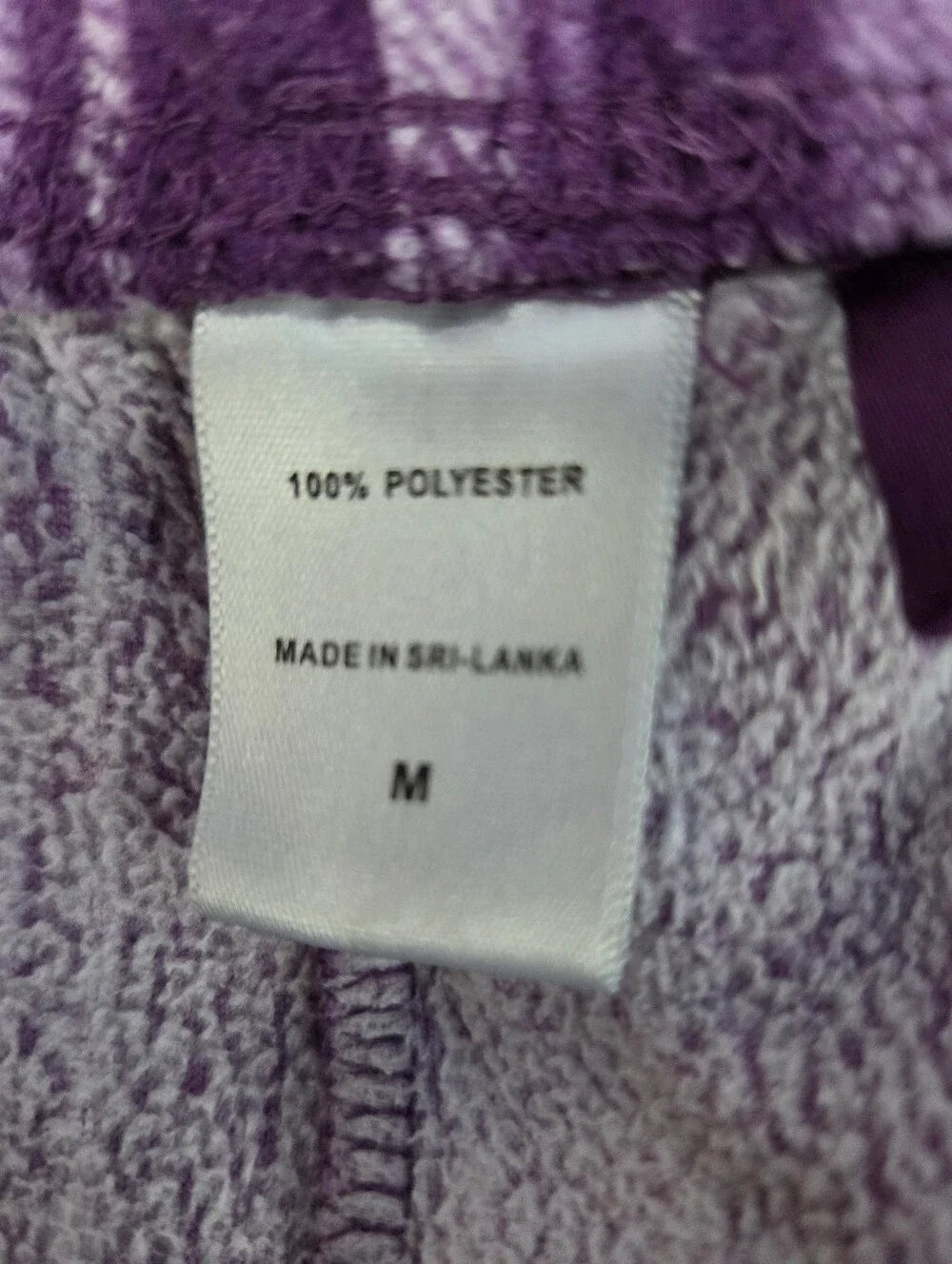 Oscar de la Renta Purple Fleece Pajama Set Striped Pants M